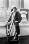 Ethel Barrymore Standing on Ship Steps