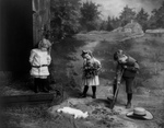 Children Burying a Pet Rabbit
