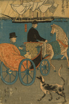 Man in a Carriage, a Dog Alongside