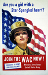 Picture of a WAC Woman With American Flag