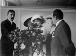 Helen Keller at a Flower Show
