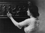 Helen Adams Keller Touching a Sculpture