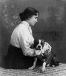 Helen Keller With a Dog
