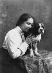 Helen Keller With a Boston Terrier Dog