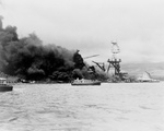 USS Arizona in Flames