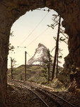 Train Tracks in a Tunnel and Matterhorn Mountain