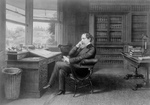 Charles Dickens Seated at a Desk