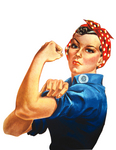Picture of Rosie the Riveter Isolated on White