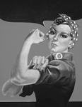 Picture of Rosie the Riveter Without Text, in Black and White
