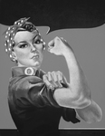 Picture of Rosie the Riveter in Black and White, No Text