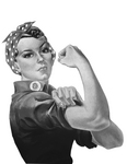 Picture of Rosie the Riveter in Black and White