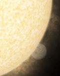 Photo of a Hot Star and Planet in Visible Light