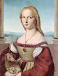 Photo of a Portrait of a Young Woman With a Baby Unicorn