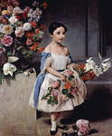 Photo of Countess Antonietta Negroni Prati Morosini as a Girl, Holding Flowers