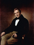 Photo of Alessandro Manzoni Seated in a Chair With His Legs Crossed