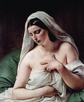 Photo of Odalisque, Nude and Draped in White Cloths by Francesco Hayez