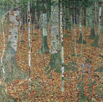 Photo of a Forest of Birch Trees by Gustav Klimt
