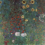 Photo of a Flower Garden With Sunflowers by Gustav Klimt