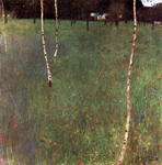 Photo of Trees and Wildflowers by Gustav Klimt