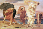 Photo of Greek Girls Picking up Pebbles by the Sea by Frederic Lord Leighton