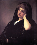 Photo of a Woman in Black Reminiscing, Memories by Frederic Lord Leighton