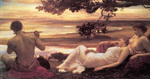 Photo of Women Watching a Man Playing a Flute, Idyll by Frederic Lord Leighton