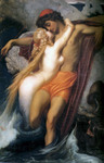 Photo of a Mermaid Kissing a Man, the Fisherman and the Syren by Frederic Lord Leighton