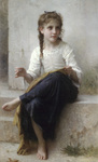 Photo of a Little Girl Sewing by William-Adolphe Bouguereau
