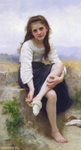 Photo of a Little Girl Taking Her Socks Off, Before The Bath by William-Adolphe Bouguereau
