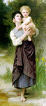 Photo of a Girl Holding Her Brother, Brother and Sister by William-Adolphe Bouguereau
