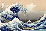 Photo of a Tsunami Wave Near Mount Fuji, The Great Wave off Kanagawa by Katsushika Hokusai