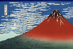 Photo of Mount Fuji in Clear Weather, Red Fuji, by Katsushika Hokusai