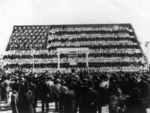Photo of School Students in Bleachers, Forming the American Flag in 1910