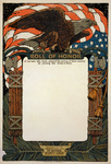 Stock Photography of an American Flag and Bald Eagle on a Blank Scroll For the Roll of Honor