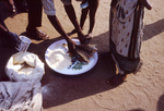 Dry Food Distribution to an African Family at a Relief Camp During the Biafran War in Nigeria