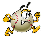 Clip art Graphic of a Baseball Cartoon Character Running