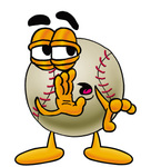 Clip art Graphic of a Baseball Cartoon Character Whispering and Gossiping