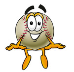 Clip art Graphic of a Baseball Cartoon Character Sitting