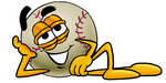 Clip art Graphic of a Baseball Cartoon Character Resting His Head on His Hand