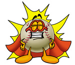 Clip art Graphic of a Baseball Cartoon Character Dressed as a Super Hero