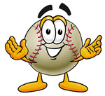 Clip art Graphic of a Baseball Cartoon Character With Welcoming Open Arms