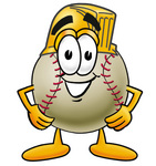 Clip art Graphic of a Baseball Cartoon Character Wearing a Helmet