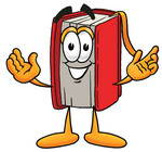 Clip Art Graphic of a Book Cartoon Character With Welcoming Open Arms