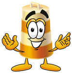 Clip art Graphic of a Construction Road Safety Barrel Cartoon Character With Welcoming Open Arms
