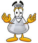 Clip art Graphic of a Beaker Laboratory Flask Cartoon Character With Welcoming Open Arms