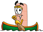 Clip art Graphic of a Bandaid Bandage Cartoon Character Rowing a Boat