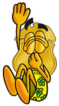 Clip art Graphic of a Gold Law Enforcement Police Badge Cartoon Character Plugging His Nose While Jumping Into Water