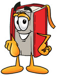 Clip Art Graphic of a Book Cartoon Character Pointing at the Viewer