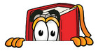 Clip Art Graphic of a Book Cartoon Character Peeking Over a Surface