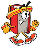Clip Art Graphic of a Book Cartoon Character Speed Walking or Jogging